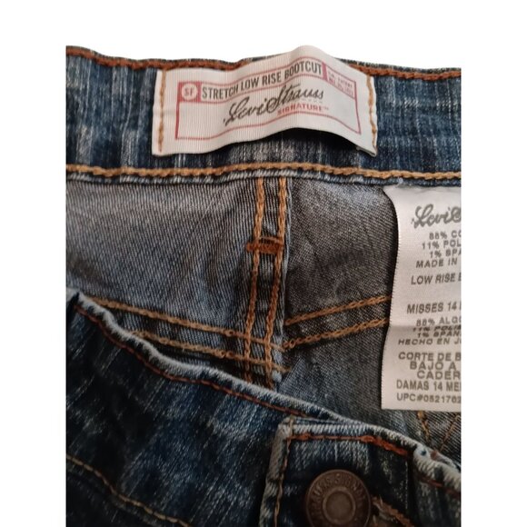 Levi Strauss Jeans Stretch Low Rise Bootcut Misses 14 Medium Wash Blue - Picture 6 of 14